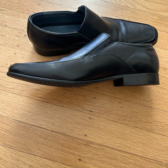 RUSH by Gordon Rush Mens Black Leather Loafers, Size 8 main image 4